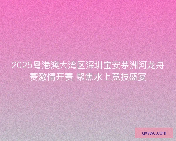 2025粤港澳大湾区深圳宝安茅洲河龙舟赛激情开赛 聚焦水上竞技盛宴