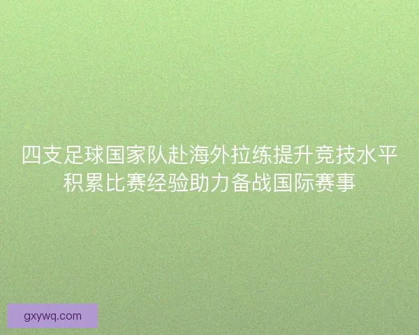 四支足球国家队赴海外拉练提升竞技水平积累比赛经验助力备战国际赛事 四支足球国家队赴海外拉练提升竞技水平积累比赛经验助力备战国际赛事